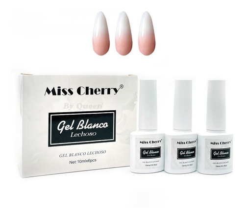 Miss Cherry Gel Semipermanente Lechoso | Milk 3 Pzs