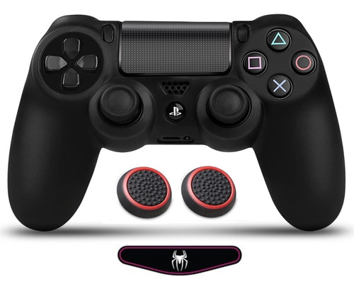 Combo X 2 Fundas Silicona + 4 Cubre Grips Gomitas Ps4 Sticks