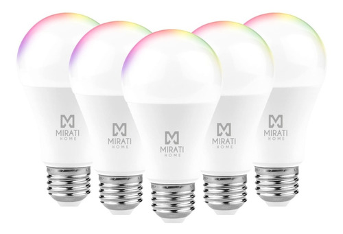 5 Pack - Foco Inteligente Wifi Mirati De 9w Con Luz Rgb