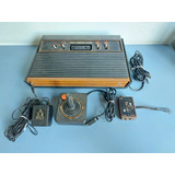 Antigo Vídeo Game Atari Frente De Madeira Não Testado