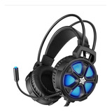 Auriculares Gamer Hp H400 Led Azul C/ Mic Color Negro