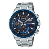 Reloj Casio Edifice Eqs-920db-2avudf Hombre Color De La Correa Plateado Color Del Bisel Azul Color Del Fondo Negro