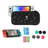 Para Switch Lite Estuche + Mica + Grips Joystick Case Funda