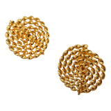 Aretes Circulares Pequeños -bronce Baño Oro 24 Kilates
