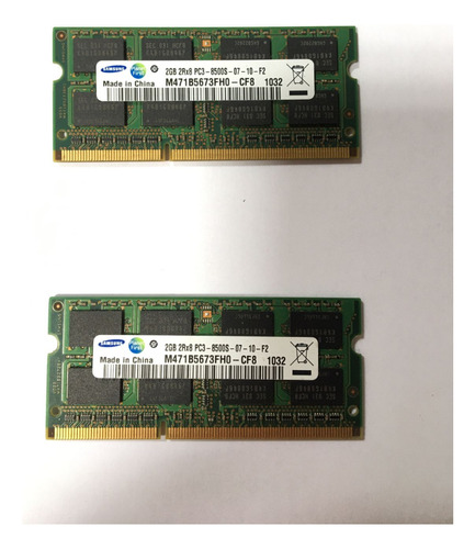 Memoria Samsung 4gb 2rx8 Pc3-8500s-07-10-f2 2pçs De 2gb Cada