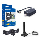 Kit Tv Universal Aquario Suporte Fixo Antena E Amplificador