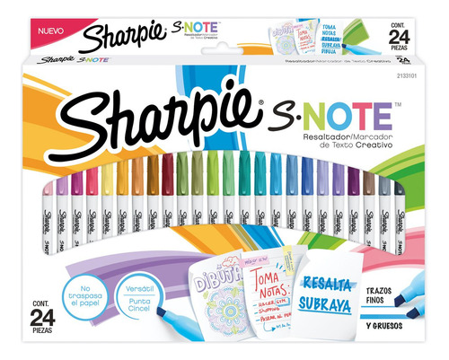 Destacadores Sharpie Note Set 24 Tonos Pasteles