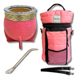 Set Matero Premium Mate Imperial Rosa Cuero Croco Bolso Pro!