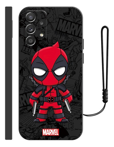 Funda De Silicona Para Samsung Diseño De Deadpool + Correas