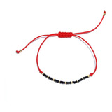 Pulsera Cristales Negro Enchapado En Oro 18k