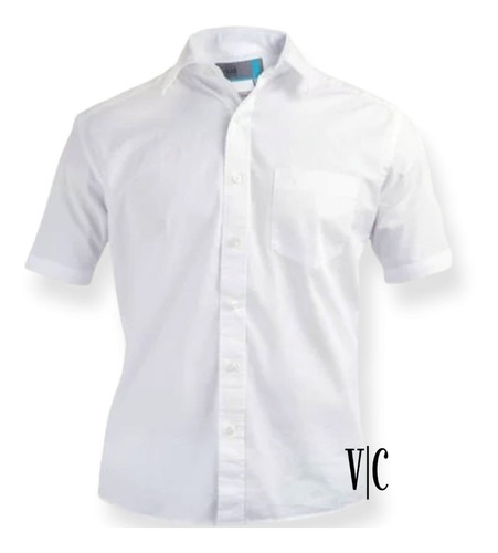 Camisa Cuello Corbata Blanca  Manga Corta Todas Las Tallas