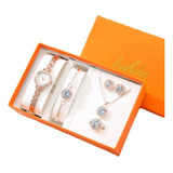 Juego De 5 Relojes Para Mujer, Pulsera, Collar Y Pendientes