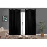 Cortina Jacquard 210 X 1,40 Altura Semi Blackout Sala/quarto Cor Preto