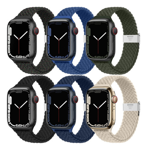 T 6 Correas Trenzada Delgada Para Apple Watch Ultra 8 7 Se