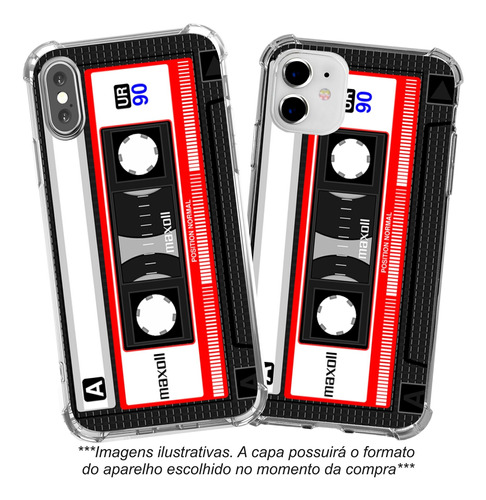 Capinha Fita K7 Retro Compatível Moto E20 E22 E32 E40