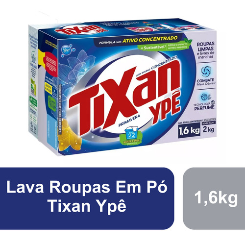 Lava Roupa Em Pó Tixan Ypê Primavera 1,6kg