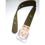 Collar Con Cuero, Perro Grande. Verde Militar. 5 1/2x70cm