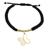 Pulsera Bolitas Mariposa Monarca Plata 925 Baño Oro 24k N