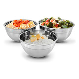 Kit De Bowls Acero Inoxidable 3 Piezas Tazones Ensaladera