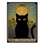 #1589 - Cuadro Decorativo Vintage - Gato Negro Retro Poster 