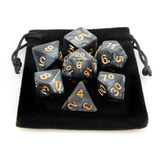 Kit 7 Dados Rpg De Mesa D&d + Bolsa - Várias Cores E Modelos