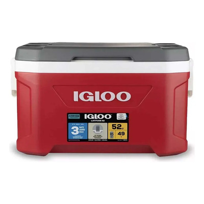 Hielera 52 Qt Latitude Roja Industrial 85 Latas Igloo Color Rojo | Envío gratis