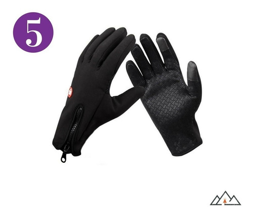 5 X Guantes Windstooper Repelente Touch Camping Termico