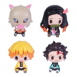 Set 4 Figuras Demon Slayer Kimetsu No Yaiba Anime Coleccion