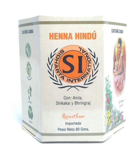 Henna Hindú Tinte Natural Castaño Caoba - g a $324