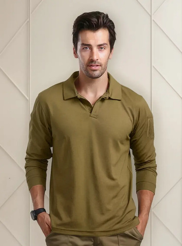 Camisa Polo Manga Larga Playera Casual Táctica Militar