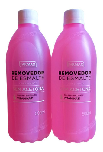 Removedor De Esmalte Sem Acetona Kit C/ 2 =500ml Cada=farmax