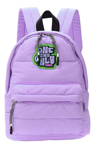 Mochila Skora Smile One & Only Lila Bolsillo Frontal