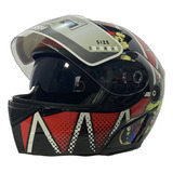 Casco Alessia Abatible + Guantes Cross De Tela