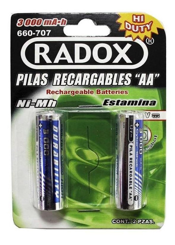 Baterias Aa Recargables Ni Mh 3000mah Paquete De 2