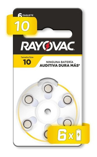 Pila Rayovac Auditiva 10 Extra Con 36 Unidades 1.45v