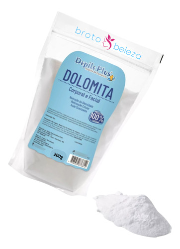 Talco 100% Natural Pó De Dolomita Depile Plus Saquinho 200g