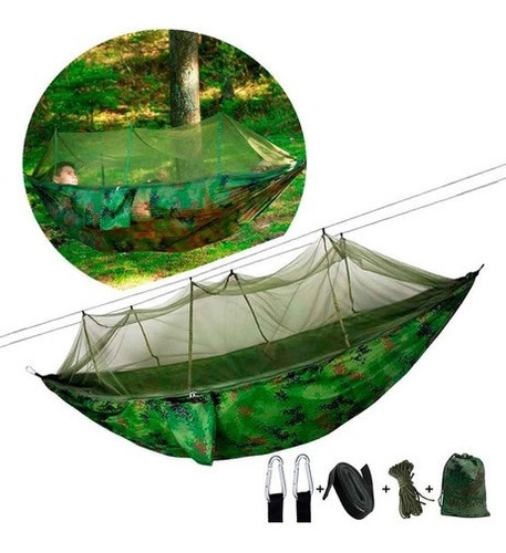 Hamaca Portatil De Camping Con Mosquitero Camuflaje