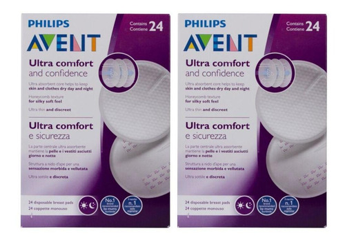 2x Absorvente Descartavel Para Seios - 24un - Philips Avent