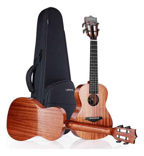 Lankro Ukelele De Concierto De Caoba Maciza, Kit De Inicio P