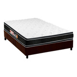 Cama Box Casal: Colchão D33 Castor Black White +base Crc Su