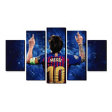 Cuadro Decorativo Messi 5 Piezas Grande