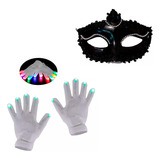 Combo Antifaz X12 Veneciano 90514 + Guantes Con Luces Yjo497