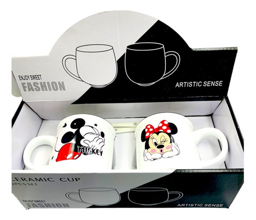 Pack X2 Mug Tazas Minnie Y Mickey Mouse Elegantes