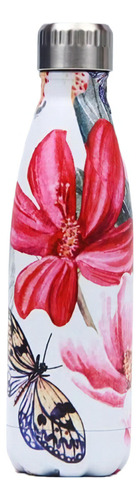 Botella Termica Acero Inoxidable Doble Capa Premium Color Flor Rosa
