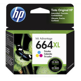 Hp Cartucho De Tinta 664xl F6v30al Tricolor Alto Rendimiento