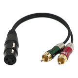 Xlr 3 Pin Hembra A Doble Rca Cable De Par De Divisor De