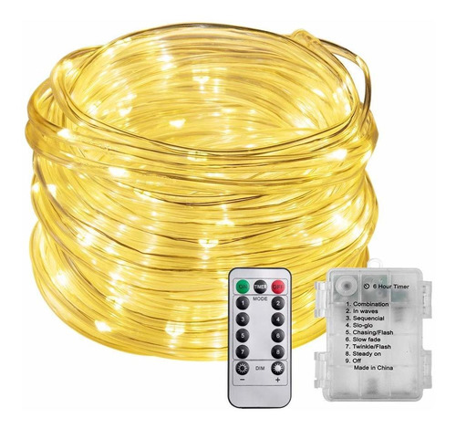 Bynhieo Led Rope Lights Outdoor String Lights Battery Powere
