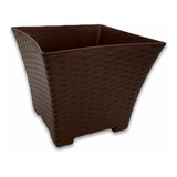 5 Macetas Rattan Cuadrada Mediana 8.5 Lts