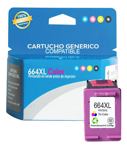 Cartucho De Tinta Compatible Hp 664xl Color Genérico Nuevo