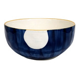 Bowl De Ceramica Estilo Oriental Lunares Por Fuera 19x8,8 Cm